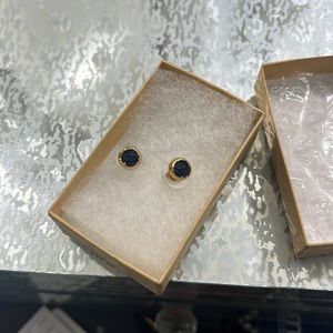 Dark navy stud earrings